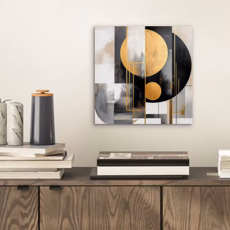 Abstract - Goud - Zilver - Vormen - Aesthetic - Modern aluminium wit klein -sfeer1