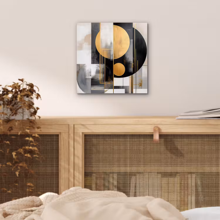 Abstract - Goud - Zilver - Vormen - Aesthetic - Modern aluminium wit klein -sfeer3
