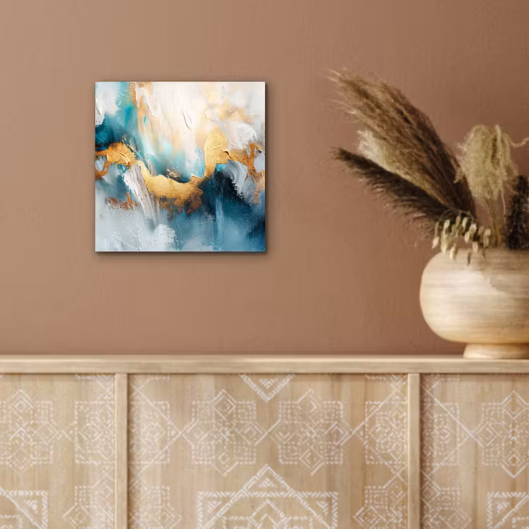 Abstract - Kunst - Gold - Blauw aluminium wit klein -sfeer4