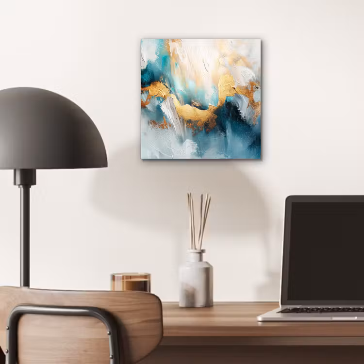 Abstract - Kunst - Gold - Blauw aluminium wit klein -sfeer5