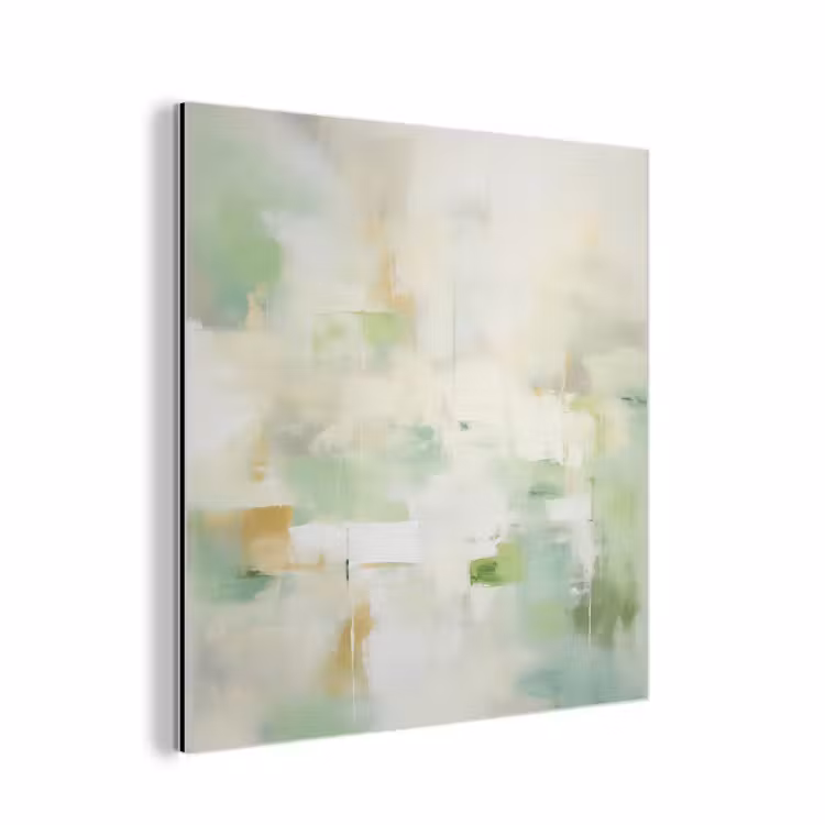 Abstract - Kunst - Wit - Groen - Modern aluminium wit klein -3d