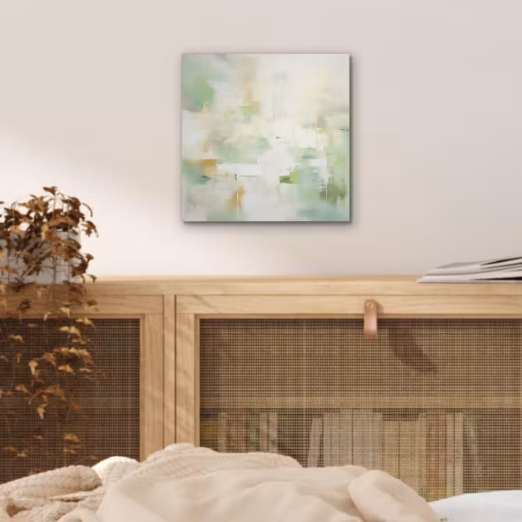 Abstract - Kunst - Wit - Groen - Modern aluminium wit klein -sfeer3