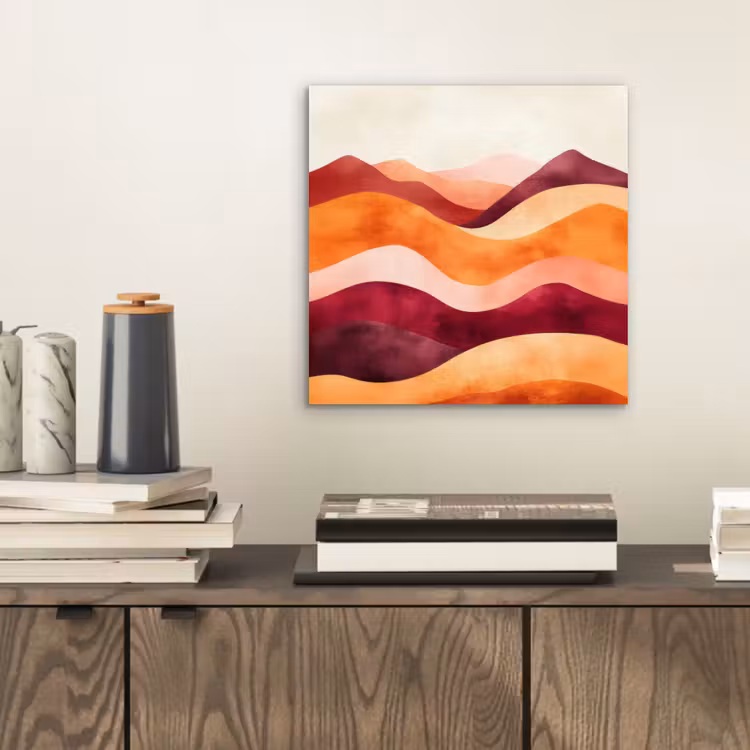 Abstract - Landschap - Golven aluminium wit klein -sfeer1