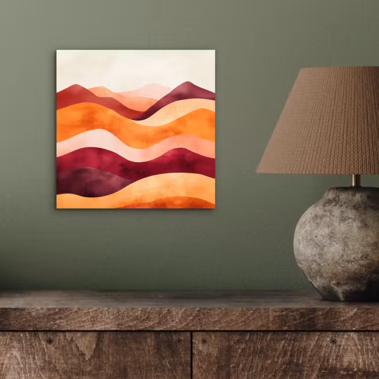 Abstract - Landschap - Golven aluminium wit klein -sfeer2
