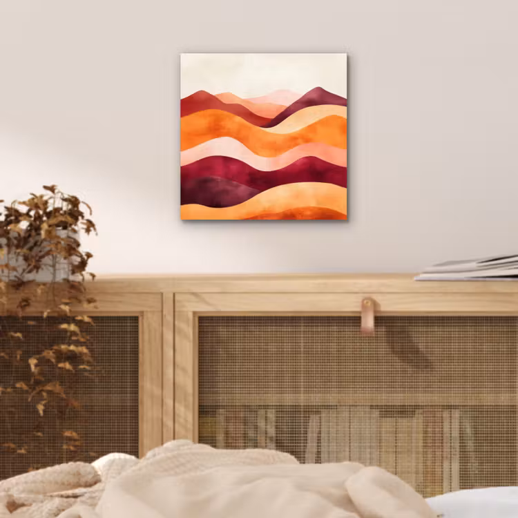 Abstract - Landschap - Golven aluminium wit klein -sfeer3