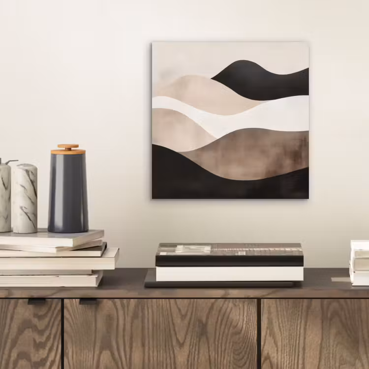 Abstract - Landschap - Golven - Crèmekleur aluminium wit klein -sfeer1