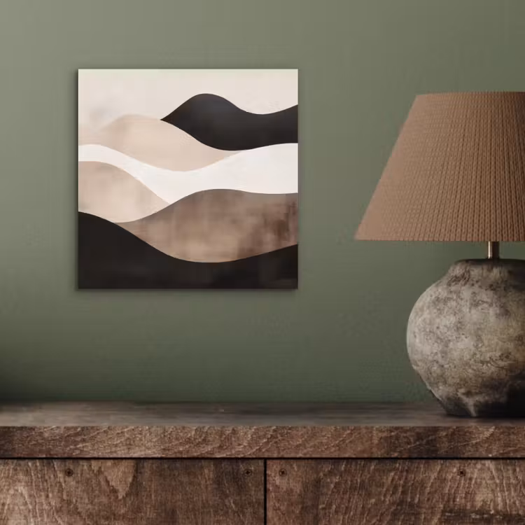 Abstract - Landschap - Golven - Crèmekleur aluminium wit klein -sfeer2