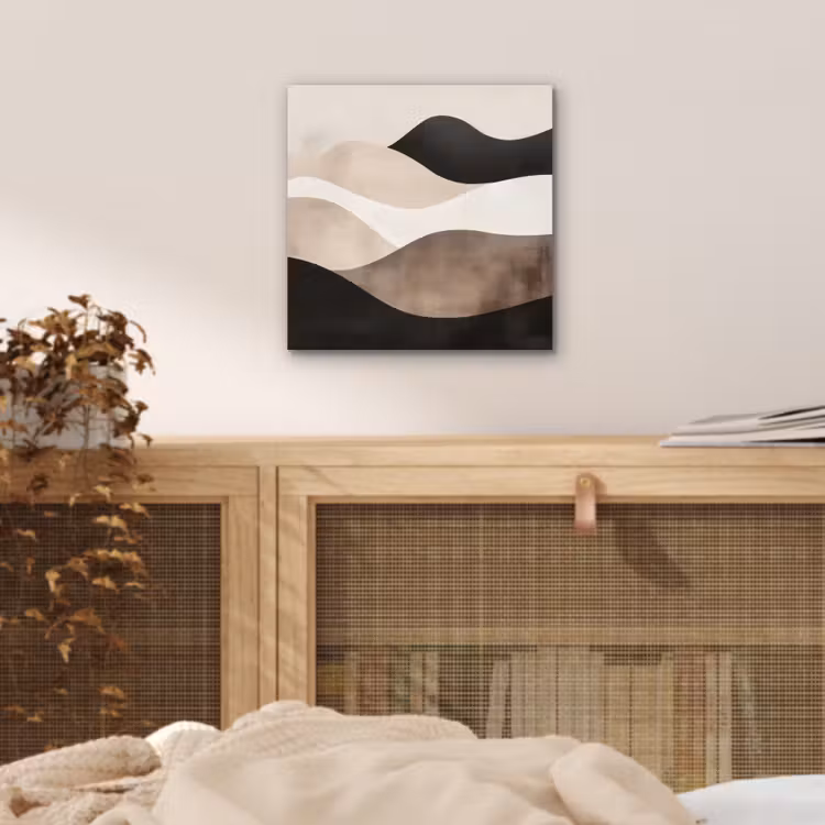 Abstract - Landschap - Golven - Crèmekleur aluminium wit klein -sfeer3