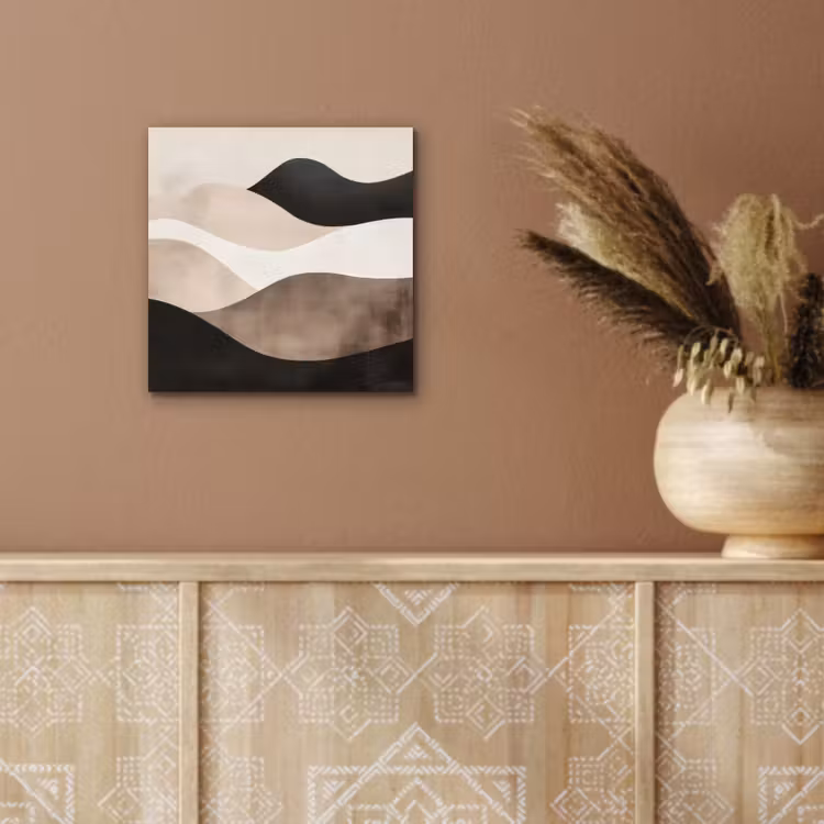 Abstract - Landschap - Golven - Crèmekleur aluminium wit klein -sfeer4
