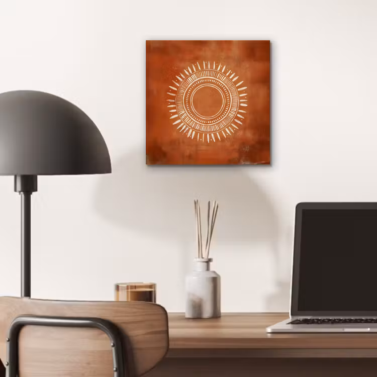 Abstract - Lijnen - Zonnestralen - Roodbruin aluminium wit klein -sfeer5