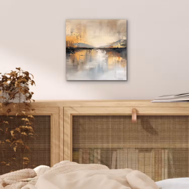 Abstract - Modern - Beige - Aesthetic - Goud aluminium wit klein -sfeer3