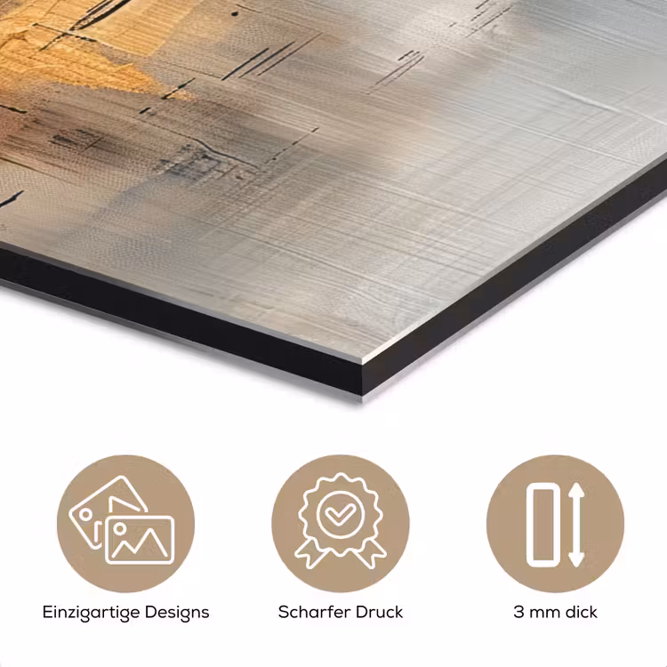 Abstract - Modern - Beige - Aesthetic - Goud aluminium wit klein -closeup_DE