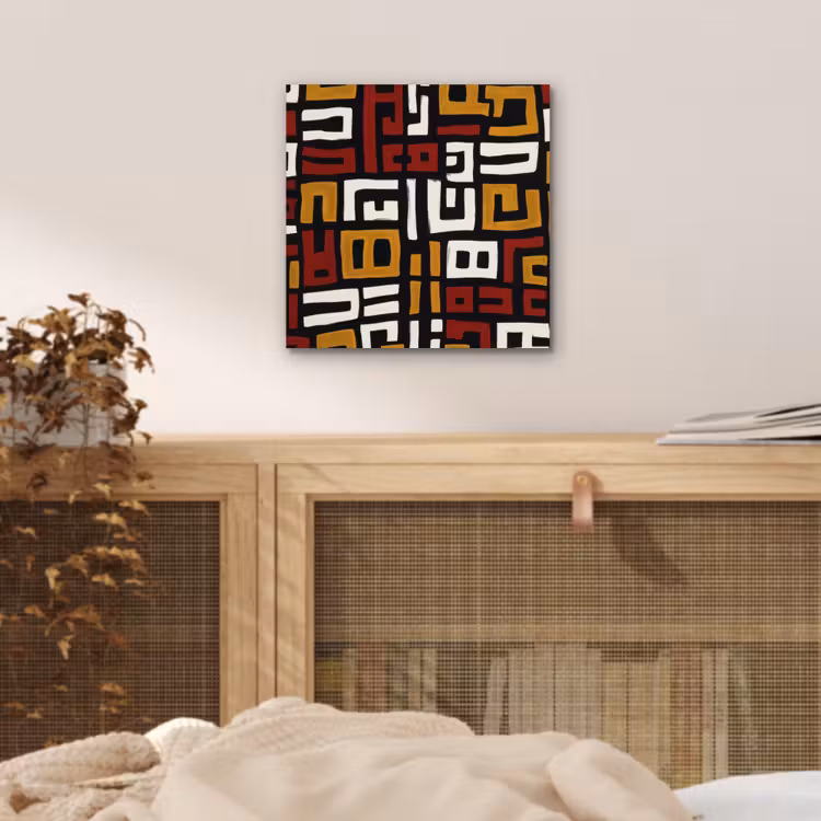 Abstract - Patroon - Rood aluminium wit klein -sfeer3