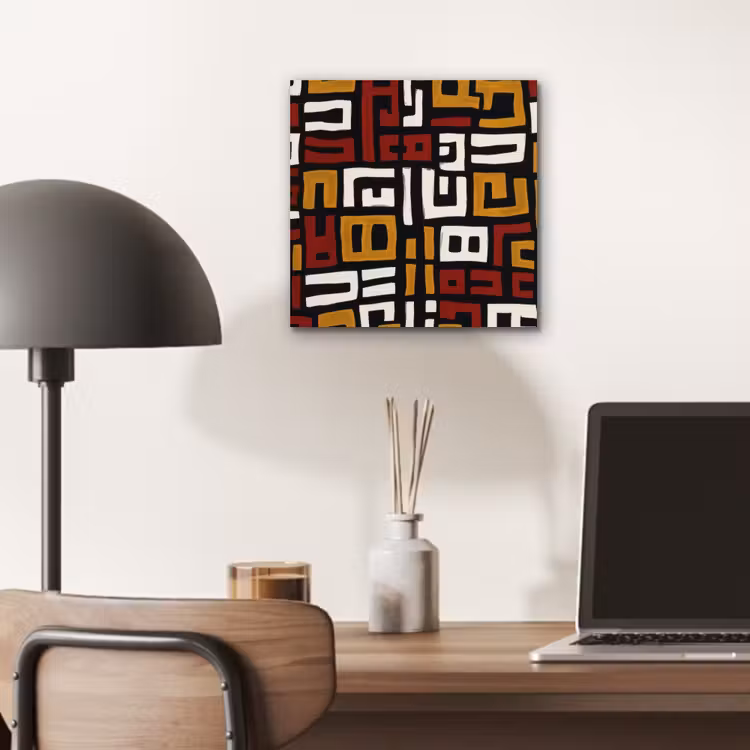 Abstract - Patroon - Rood aluminium wit klein -sfeer5