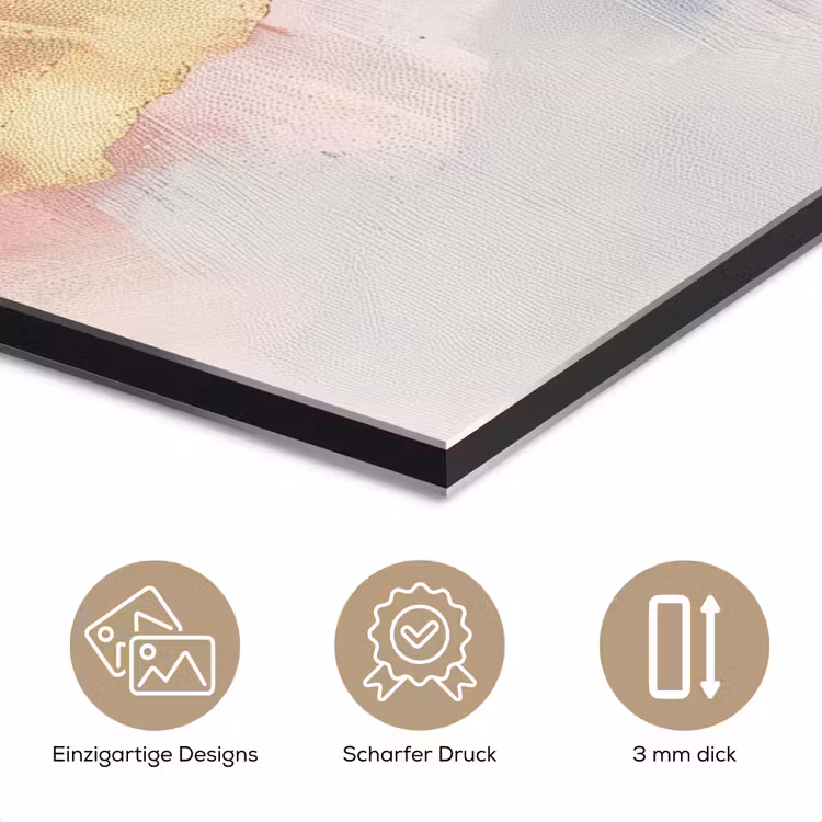 Abstract - Pastel kleuren - Goud - Modern - Aesthetic aluminium wit klein -closeup_DE