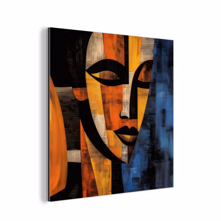 Abstract - Portret - Kleurvakken aluminium wit klein -3d