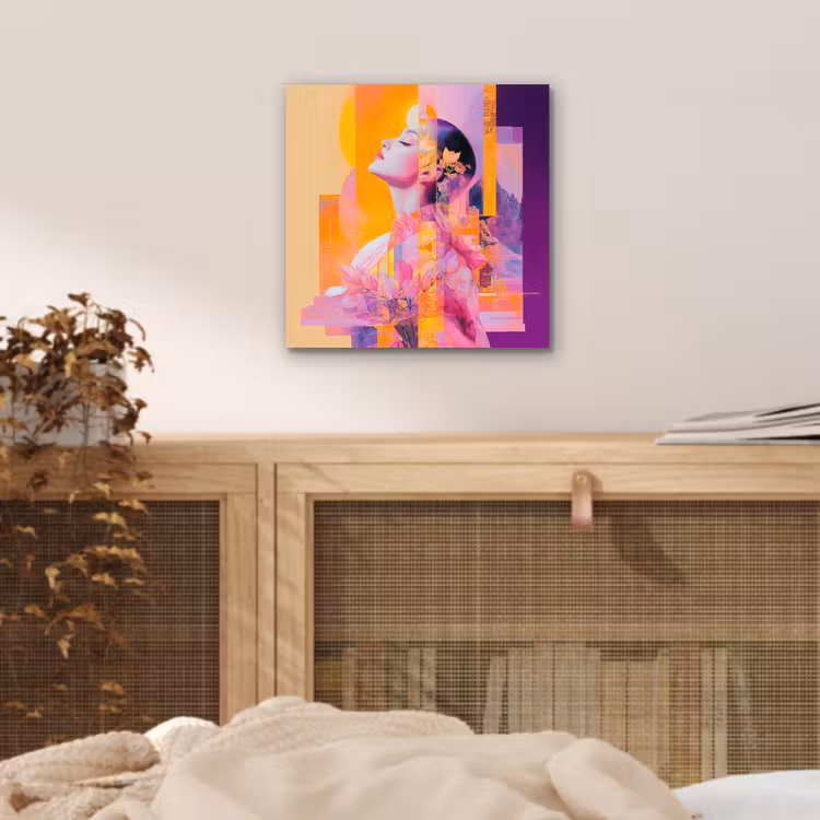 Abstract - Portret - Vrouw - Kleurrijk aluminium wit klein -sfeer3