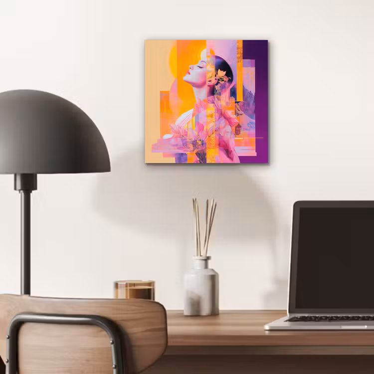Abstract - Portret - Vrouw - Kleurrijk aluminium wit klein -sfeer5
