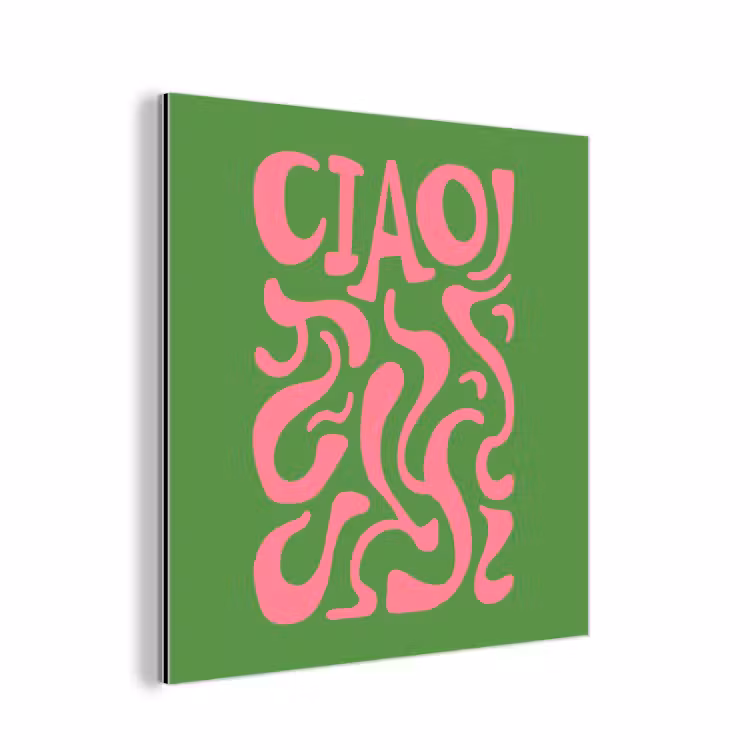 Abstract - Roze - Ciao - Vormen aluminium wit klein -3d