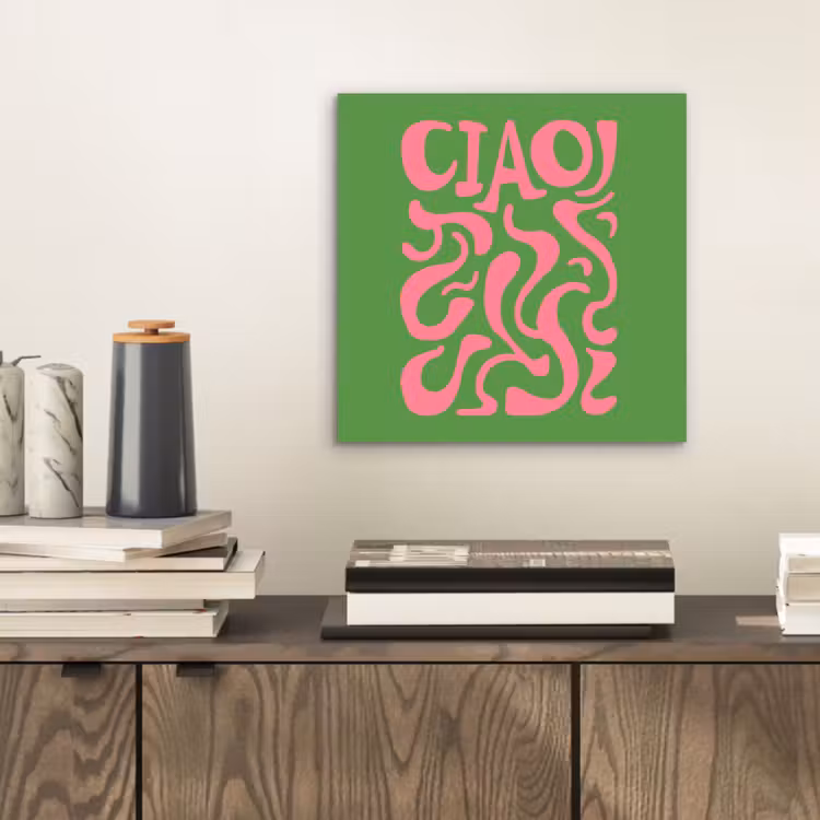 Abstract - Roze - Ciao - Vormen aluminium wit klein -sfeer1