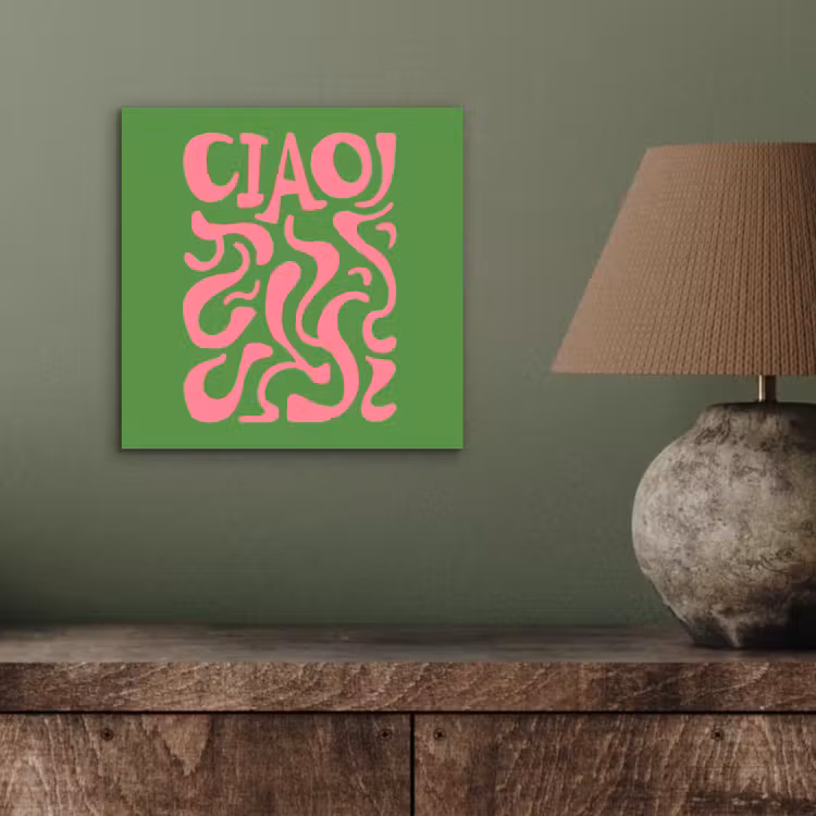 Abstract - Roze - Ciao - Vormen aluminium wit klein -sfeer2