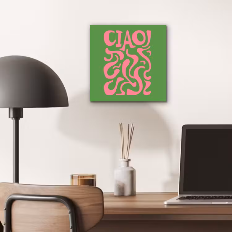 Abstract - Roze - Ciao - Vormen aluminium wit klein -sfeer5