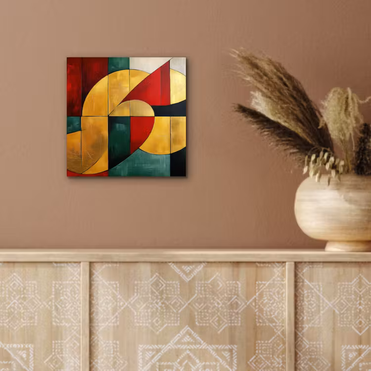 Abstract - Kerst - Goud - Rood - Groen aluminium wit klein -sfeer4
