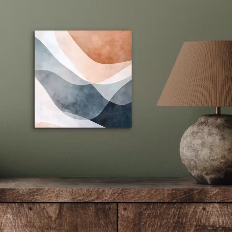 Abstract - Golven - Blauw aluminium wit klein -sfeer2