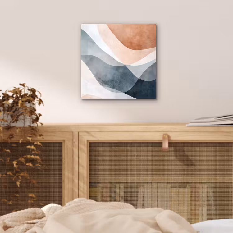 Abstract - Golven - Blauw aluminium wit klein -sfeer3