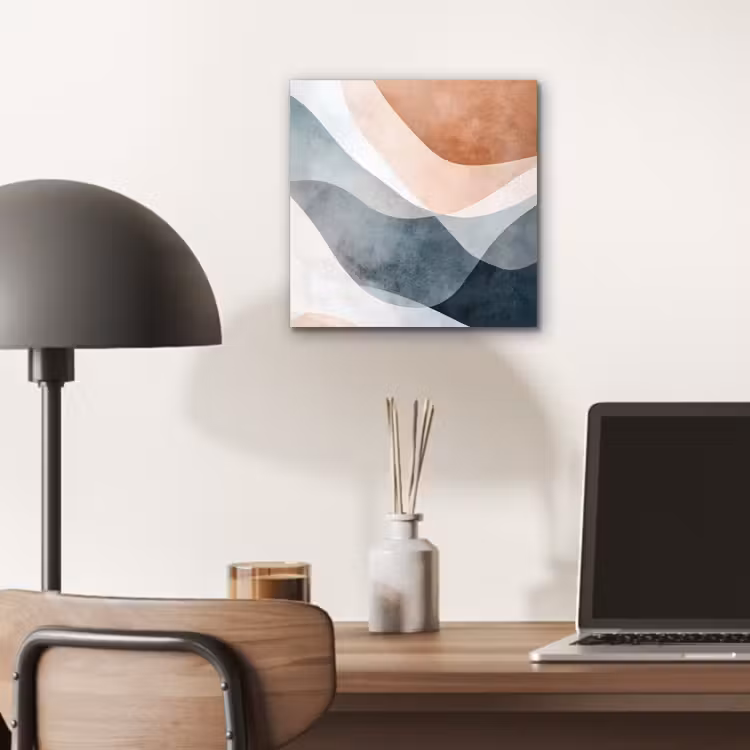 Abstract - Golven - Blauw aluminium wit klein -sfeer5