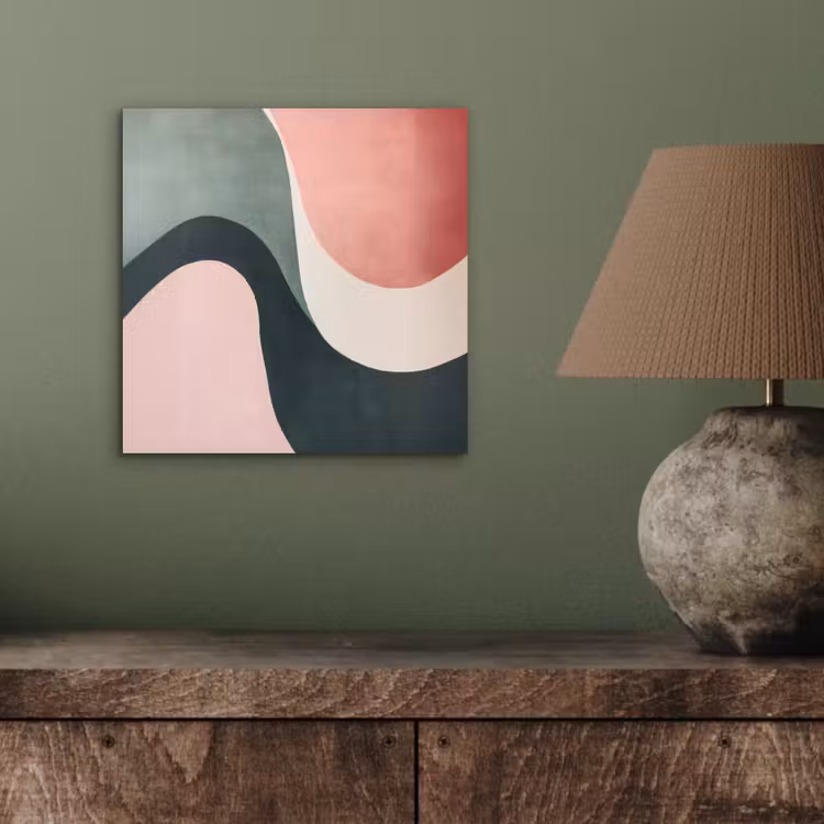 Abstract - Golven - Sierlijk - Roze aluminium wit klein -sfeer2