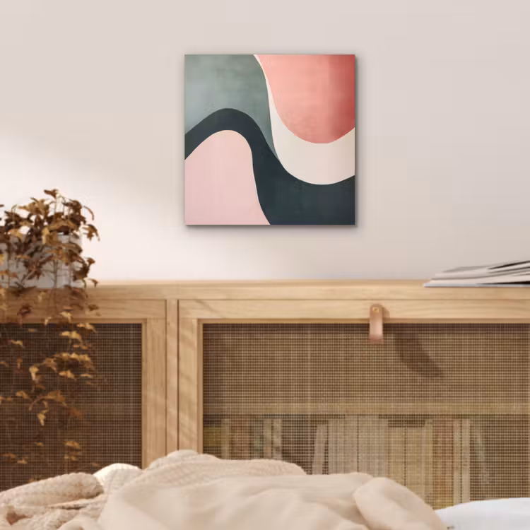 Abstract - Golven - Sierlijk - Roze aluminium wit klein -sfeer3