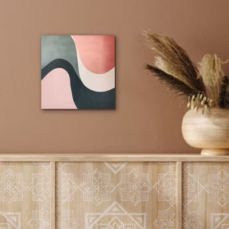 Abstract - Golven - Sierlijk - Roze aluminium wit klein -sfeer4