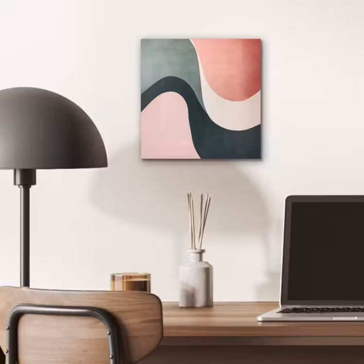Abstract - Golven - Sierlijk - Roze aluminium wit klein -sfeer5
