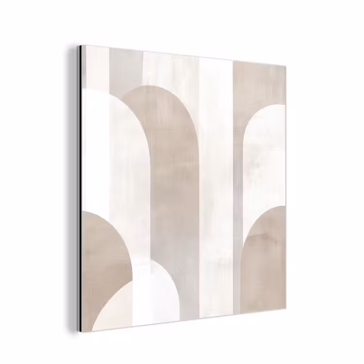 Abstracte bogen - Modern - Beige aluminium wit klein -3d