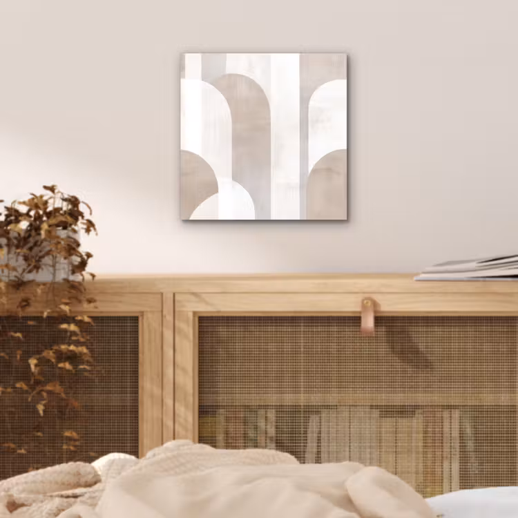 Abstracte bogen - Modern - Beige aluminium wit klein -sfeer3