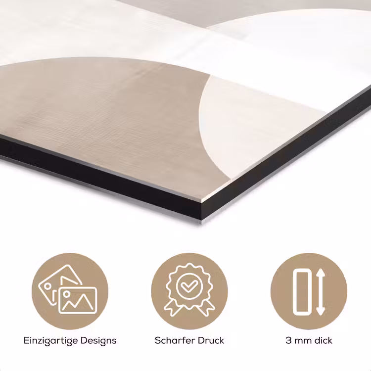 Abstracte bogen - Modern - Beige aluminium wit klein -closeup_DE