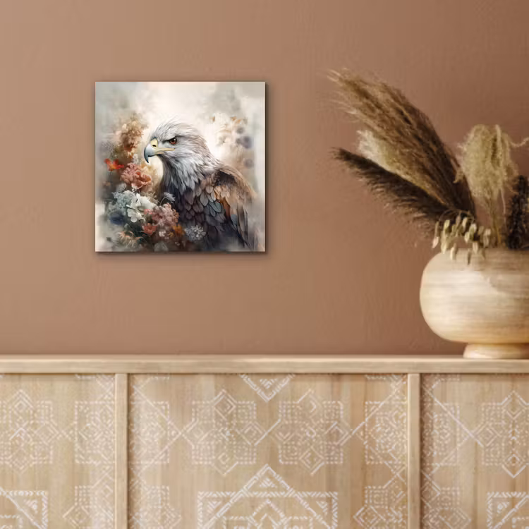 Arend - Adelaar - Vogel - Bloemen - Natuur aluminium wit klein -sfeer4