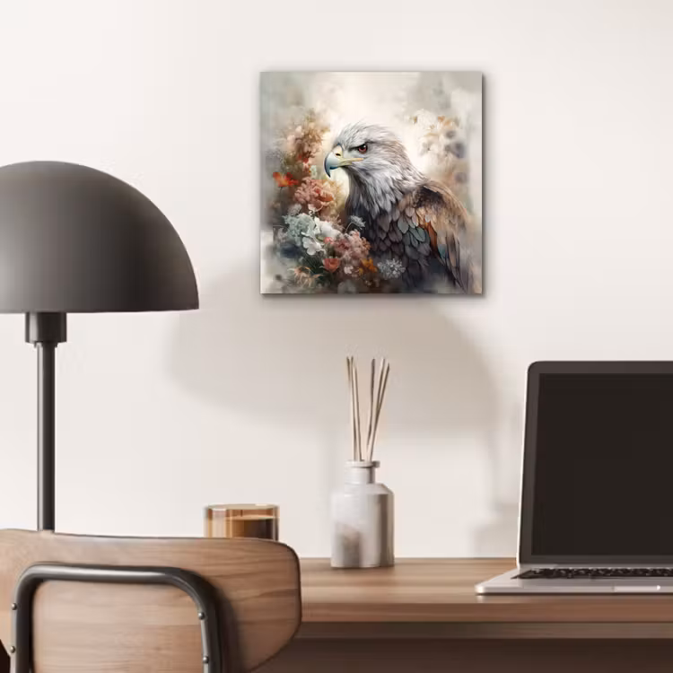 Arend - Adelaar - Vogel - Bloemen - Natuur aluminium wit klein -sfeer5