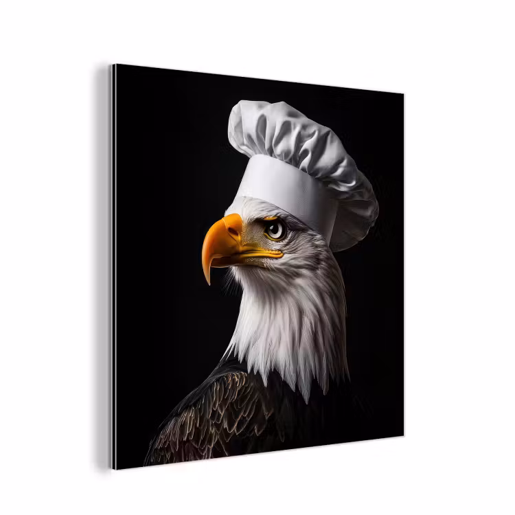 Arend -Amerika - Koksmuts - Vogel - Stoer aluminium wit klein -3d