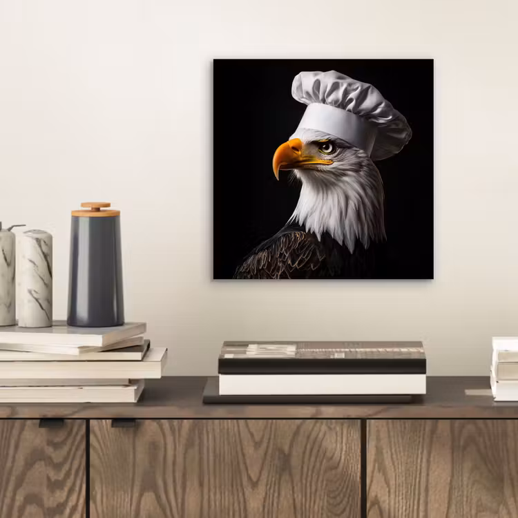 Arend -Amerika - Koksmuts - Vogel - Stoer aluminium wit klein -sfeer1