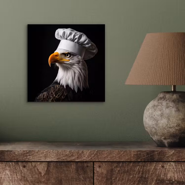 Arend -Amerika - Koksmuts - Vogel - Stoer aluminium wit klein -sfeer2