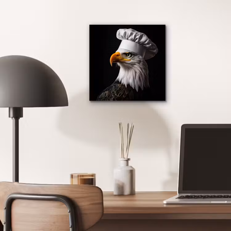 Arend -Amerika - Koksmuts - Vogel - Stoer aluminium wit klein -sfeer5