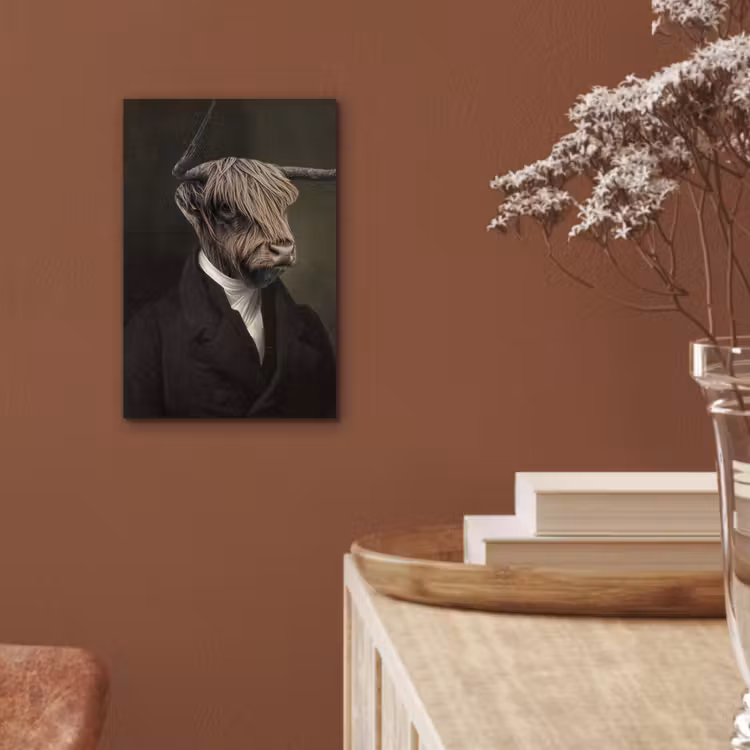 Oude Meesters - Schotse Hooglander - Dieren aluminium wit klein -sfeer4