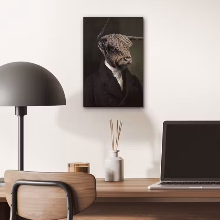 Oude Meesters - Schotse Hooglander - Dieren aluminium wit klein -sfeer5