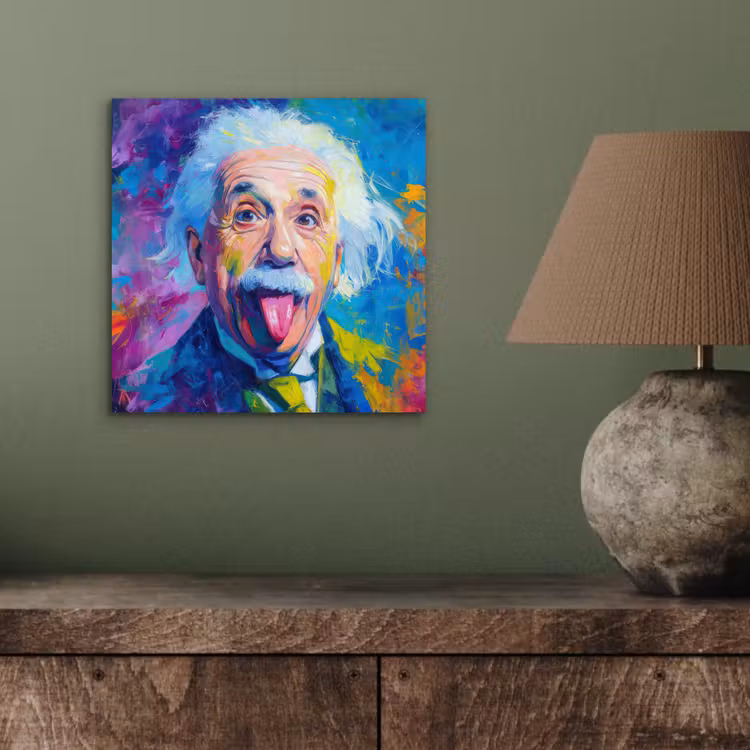 Oude man - Expressief - Kleurrijk aluminium wit klein -sfeer2
