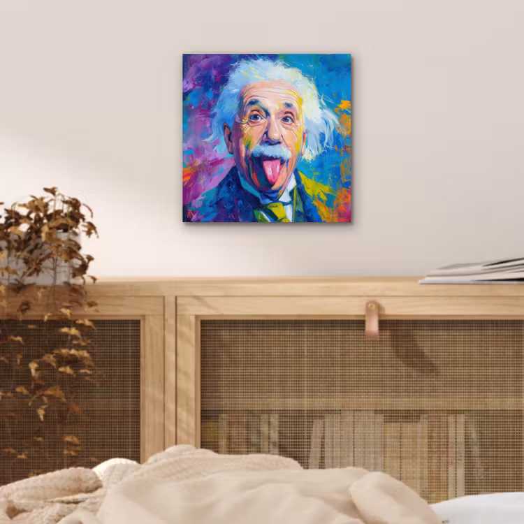 Oude man - Expressief - Kleurrijk aluminium wit klein -sfeer3