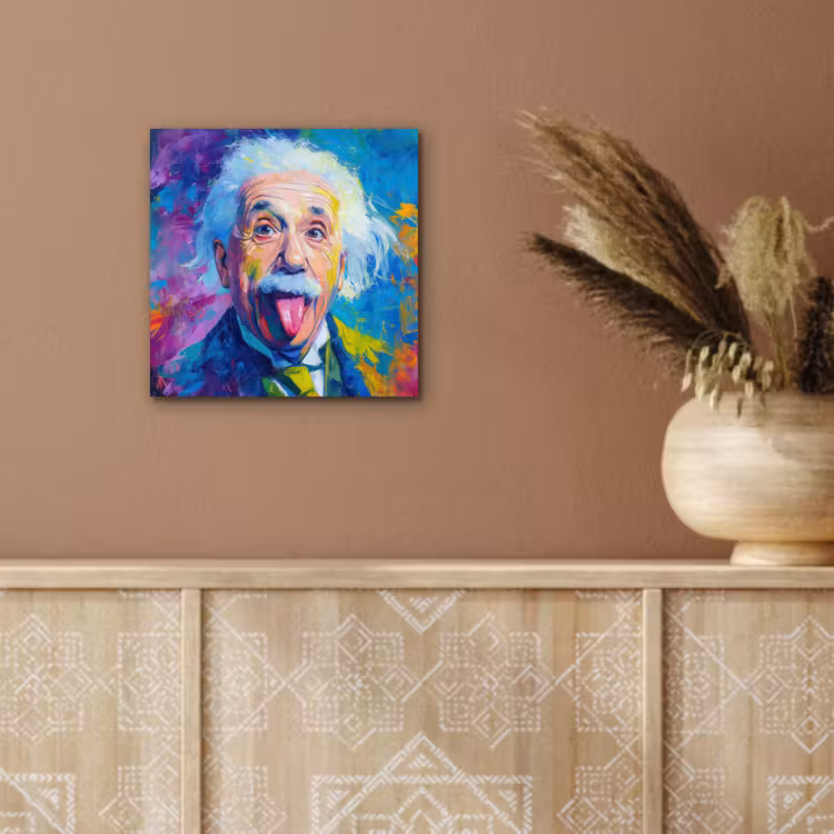 Oude man - Expressief - Kleurrijk aluminium wit klein -sfeer4