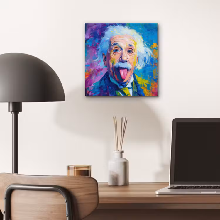 Oude man - Expressief - Kleurrijk aluminium wit klein -sfeer5
