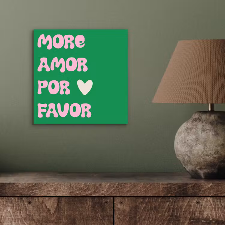 Amor - Valentijn - Groen - Tekst aluminium wit klein -sfeer2